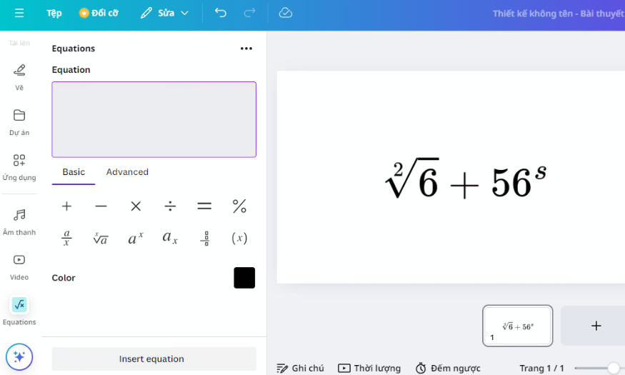 How to write mathematical symbols on canva